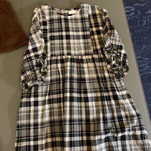 Zara Girls Smock Dress Puff Sleeves with Bows Full Skirted NWOT sz 11/12